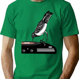 Dj Magpie T-Shirt - Retro Graphic Tee for Men & Women - Green
