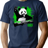 Dj Panda (vintage Distressed Look) T-Shirt - Retro Graphic Casual Tee - Navy