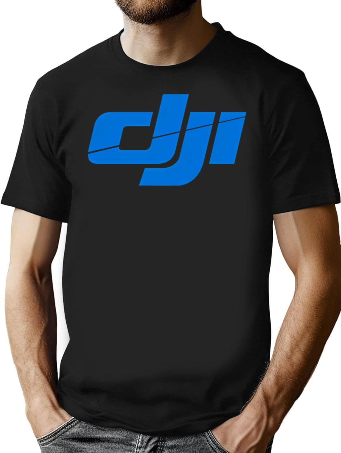 Dji Logo T-Shirt - Retro Graphic Tee for Men & Women - Black