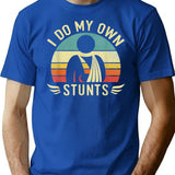 Do My Own Stunts Funny Broken Arm Hand Injury Get Well T-Shirt - Blue