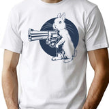 Do You Feel Lucky Hare Trigger Dirty Hairy Bunny T-Shirt - White