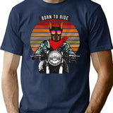 Doberman Bike Rider Born To Ride T-Shirt - Navy