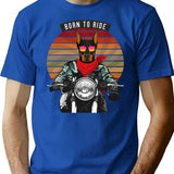 Doberman Bike Rider Born To Ride T-Shirt - Blue