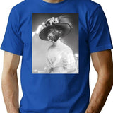 Dog Headed Princess T-Shirt - Retro Graphic Tee for Men & Women - Blue