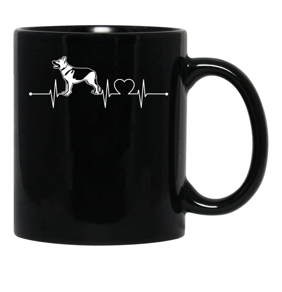 Dog Lover Gift Idea Dog Breed Heartbeat German Shepherd Premium Black Coffee Mug, Gift Coffee Mug - Black