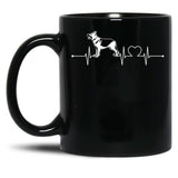 Dog Lover Gift Idea Dog Breed Heartbeat German Shepherd Premium Black Coffee Mug, Gift Coffee Mug