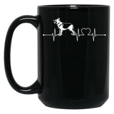 Dog Lover Gift Idea Dog Breed Heartbeat German Shepherd Premium Black Coffee Mug, Gift Coffee Mug