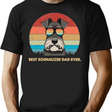 Dog Vintage Best Schnauzer Dad Ever Father's Day Gift T-Shirt - Black