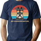 Dog Vintage Best Schnauzer Dad Ever Father's Day Gift T-Shirt - Navy