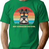 Dog Vintage Best Schnauzer Dad Ever Father's Day Gift T-Shirt - Green