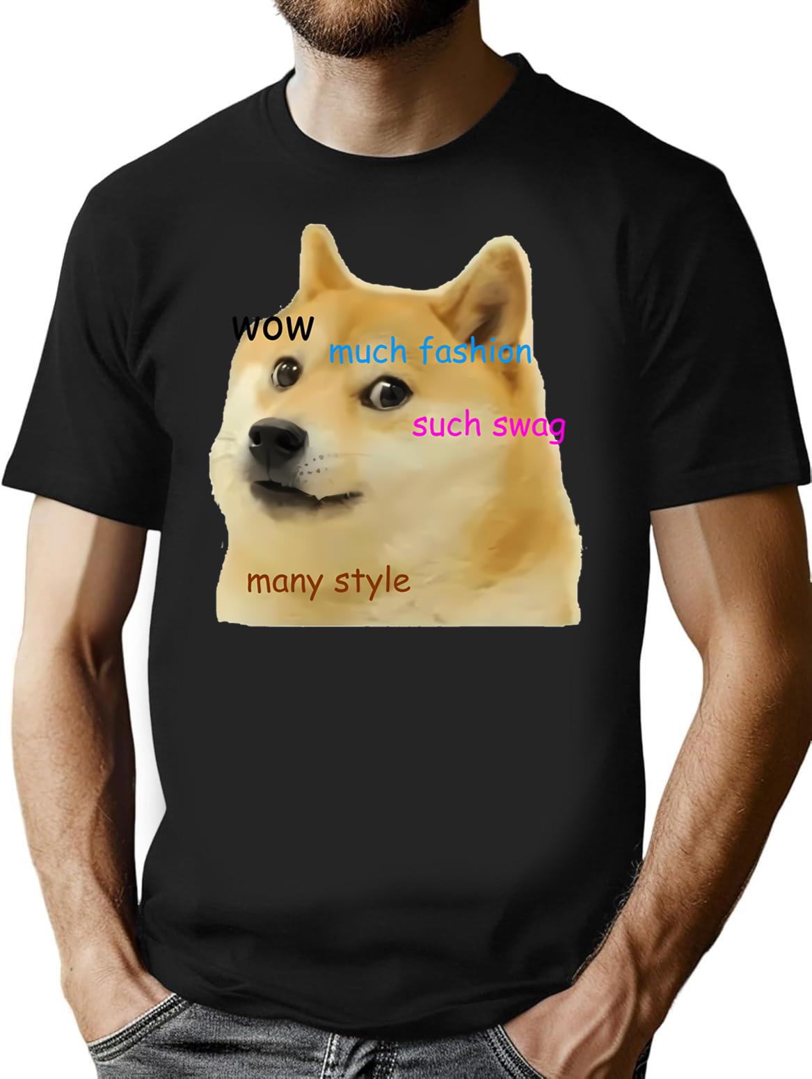 Doge T-shirt - Retro Graphic Tee for Men & Women - Black