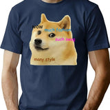Doge T-shirt - Retro Graphic Tee for Men & Women - Navy