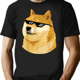 Doge With Deal With It Glasses T-Shirt - Black