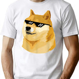 Doge With Deal With It Glasses T-Shirt - White