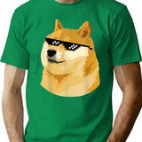 Doge With Deal With It Glasses T-Shirt - Green