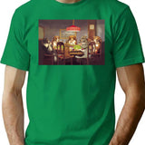 Dogs Playing Poker T-Shirt - Retro Graphic Tee for Men & Women - Green