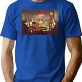 Dogs Playing Poker T-Shirt - Retro Graphic Tee for Men & Women - Blue