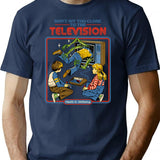 Don't Sit Too Close T-Shirt - Retro Graphic Tee for Men & Women - Navy