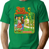 Don't Talk To Strangers T-Shirt - Retro Graphic Tee for Men & Women - Green