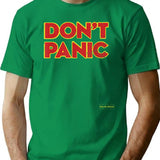 Don_t Panic Vintage Distressed T-Shirt - Retro Graphic Casual Tee - Green