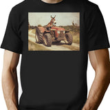 Donkey Driving A Tractor Funny Farm Animal Art T-Shirt - Black