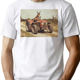 Donkey Driving A Tractor Funny Farm Animal Art T-Shirt - White
