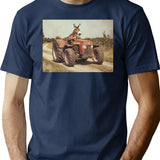 Donkey Driving A Tractor Funny Farm Animal Art T-Shirt - Navy