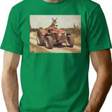 Donkey Driving A Tractor Funny Farm Animal Art T-Shirt - Green