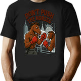 Dont Push The Horses Motivated Horse Boxer Gym T-shirt - Black