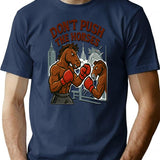 Dont Push The Horses Motivated Horse Boxer Gym T-shirt - Navy
