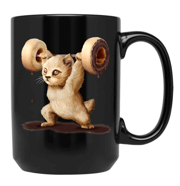 Donutlifting Black Coffee Mug, Gift Coffee Mug - Black