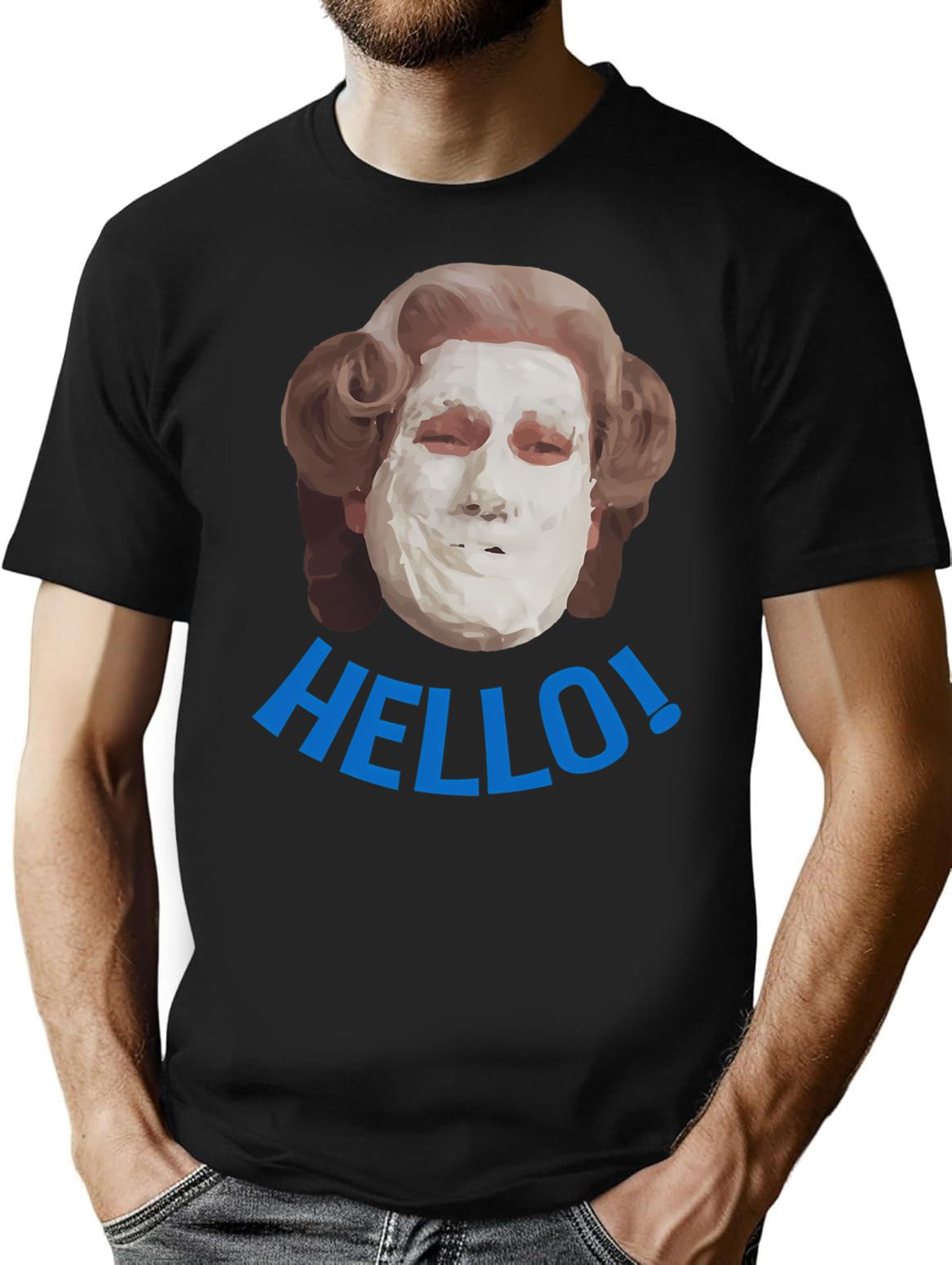 Doubtfire Hello T-Shirt - Retro Graphic Tee for Men & Women - Black