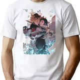 Douma X Shinobu T-Shirt - Retro Graphic Tee for Men & Women - White