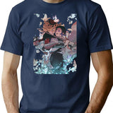 Douma X Shinobu T-Shirt - Retro Graphic Tee for Men & Women - Navy