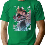 Douma X Shinobu T-Shirt - Retro Graphic Tee for Men & Women - Green