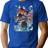 Douma X Shinobu T-Shirt - Retro Graphic Tee for Men & Women - Blue