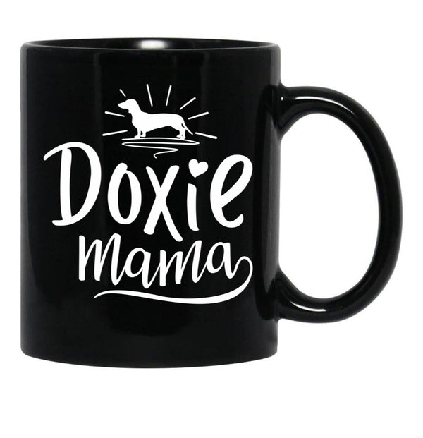 Doxie Mama Dachshund Dachshund Gift Dog Lover Dog Lover Funny Dog Doxie Gift Doxie Dog Mom Ft41 Black Coffee Mug, Gift Coffee Mug - Black