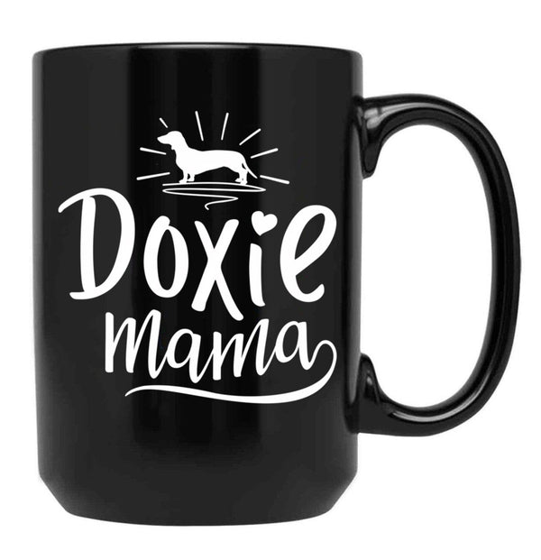 Doxie Mama Dachshund Dachshund Gift Dog Lover Dog Lover Funny Dog Doxie Gift Doxie Dog Mom Ft41 Black Coffee Mug, Gift Coffee Mug - Black