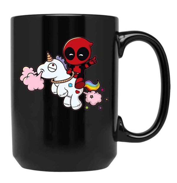Dpool Unicorn Funny Gift Black Coffee Mug, Gift Coffee Mug - Black