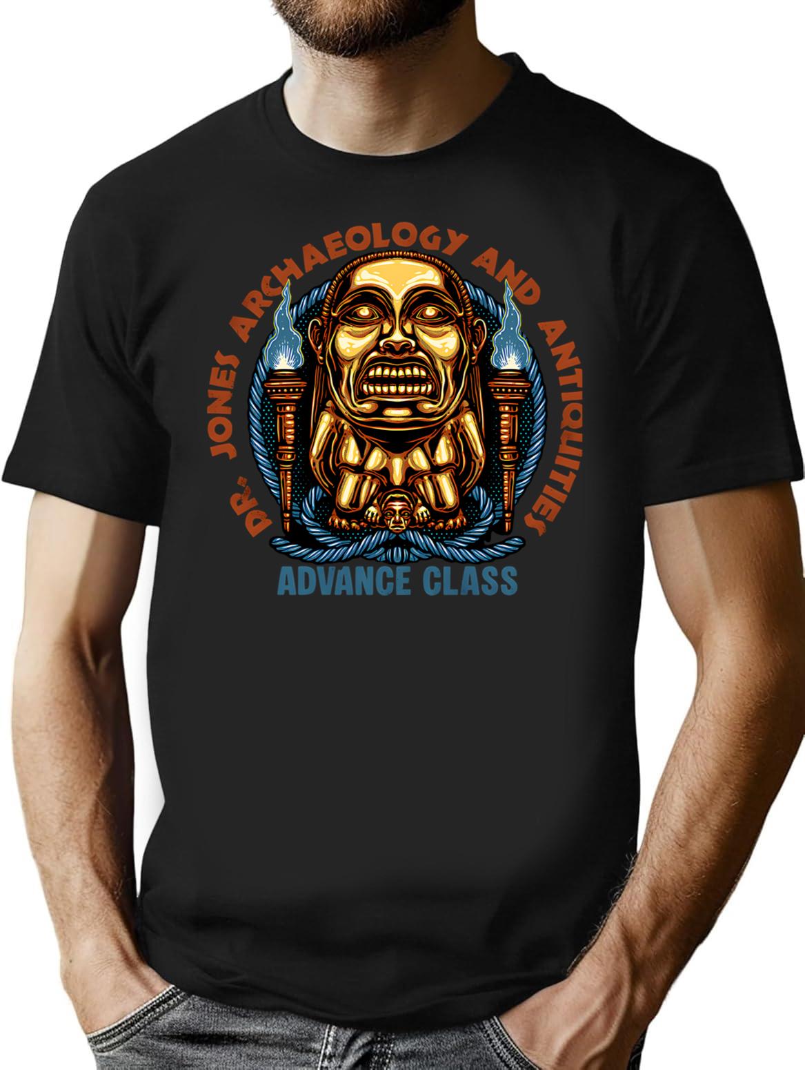 Dr. Jones Archaeology Adventure Class T-Shirt - Retro Graphic Tee for Men & Women - Black
