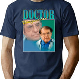 Dr Now Vintage Retro Design T-Shirt - Retro Graphic Casual Tee - Navy
