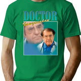 Dr Now Vintage Retro Design T-Shirt - Retro Graphic Casual Tee - Green