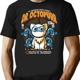 Dr. Octopurr T-Shirt - Retro Graphic Tee for Men & Women - Black