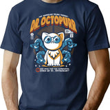 Dr. Octopurr T-Shirt - Retro Graphic Tee for Men & Women - Navy