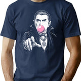 Dracula Blowing A Bubblegum Bubble Classic Horror Gothic Alternative T-Shirt - Navy
