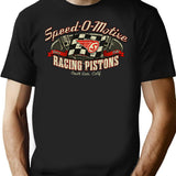 Drag Racing Speed-o-motive Racing Pistons 1946 T-Shirt - Black