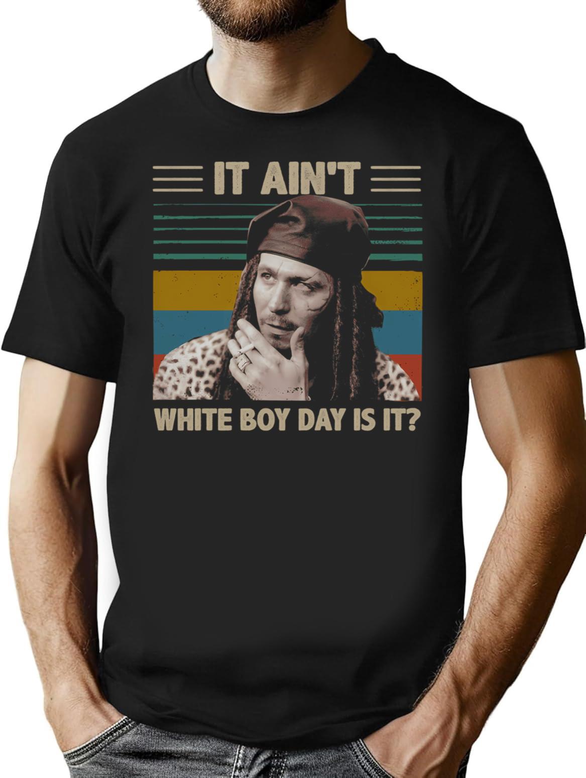 Drexl Spivey Lovers It Ain't White Boy Day Is It Vintage True Romance Lovers Trending Tshirt T-Shirt - Black