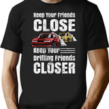 Drifting Motorsports Competition Funny Drifting Friends Vintage T-Shirt - Black