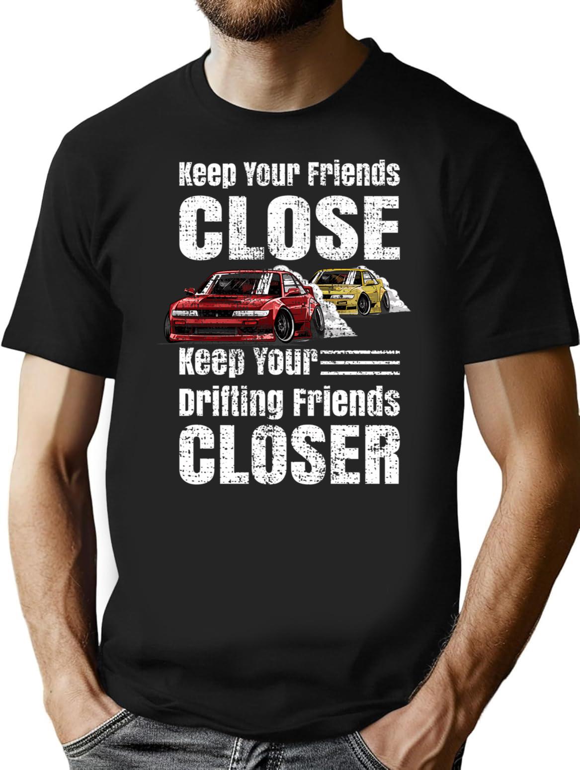 Drifting Motorsports Competition Funny Drifting Friends Vintage T-Shirt - Black