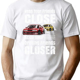 Drifting Motorsports Competition Funny Drifting Friends Vintage T-Shirt - White